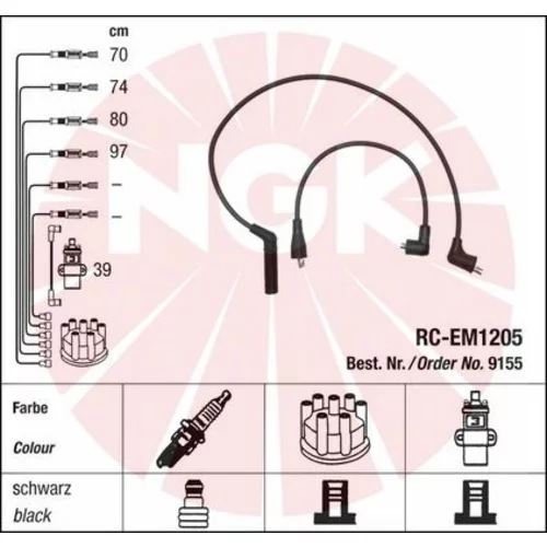 Sada zapaľovacích káblov NGK 9155