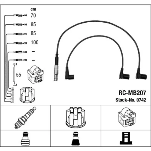 Sada zapaľovacích káblov NGK 0742