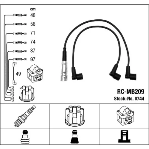 Sada zapaľovacích káblov NGK 0744