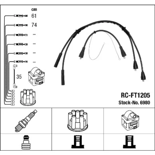 Sada zapaľovacích káblov NGK 6980