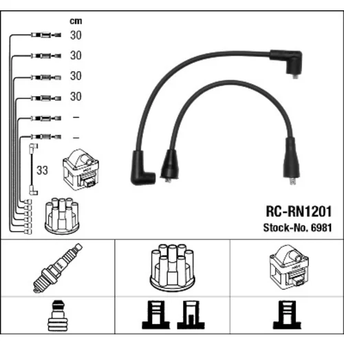 Sada zapaľovacích káblov NGK 6981