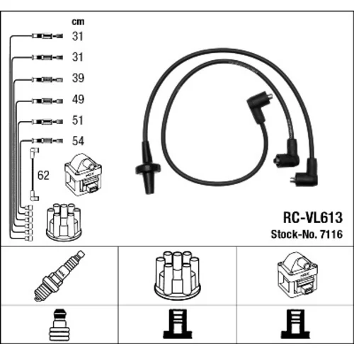Sada zapaľovacích káblov NGK 7116