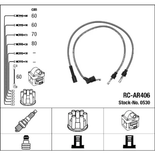Sada zapaľovacích káblov NGK 0530