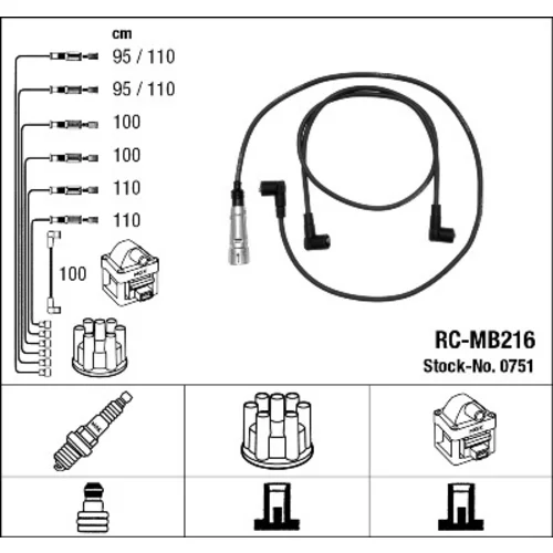 Sada zapaľovacích káblov NGK 0751
