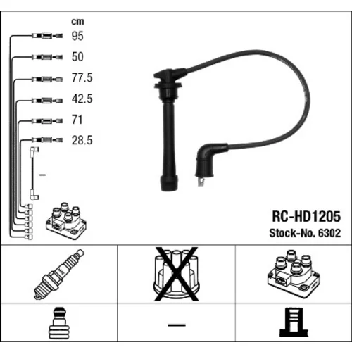 Sada zapaľovacích káblov NGK 6302