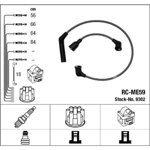 Sada zapaľovacích káblov NGK 9302