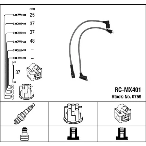Sada zapaľovacích káblov 0759 /NGK/