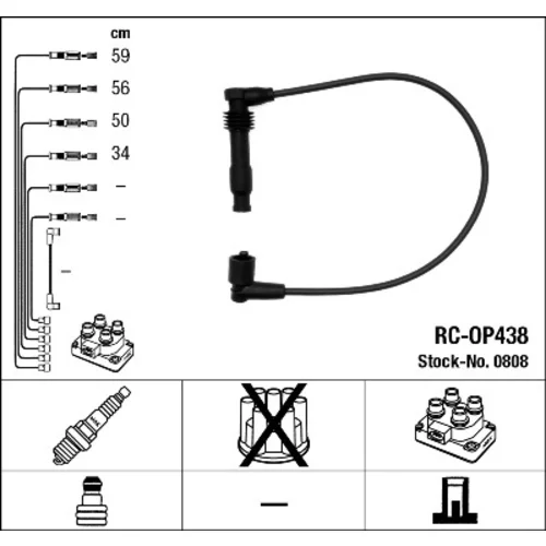 Sada zapaľovacích káblov NGK 0808