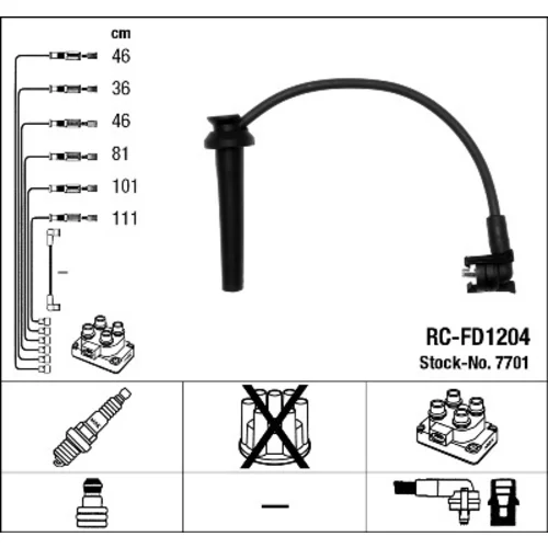 Sada zapaľovacích káblov NGK 7701