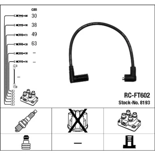 Sada zapaľovacích káblov 8193 /NGK/
