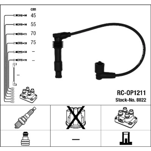Sada zapaľovacích káblov NGK 8822