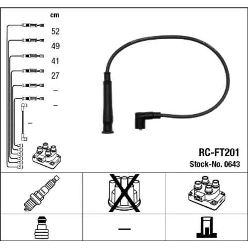 Sada zapaľovacích káblov NGK 0643