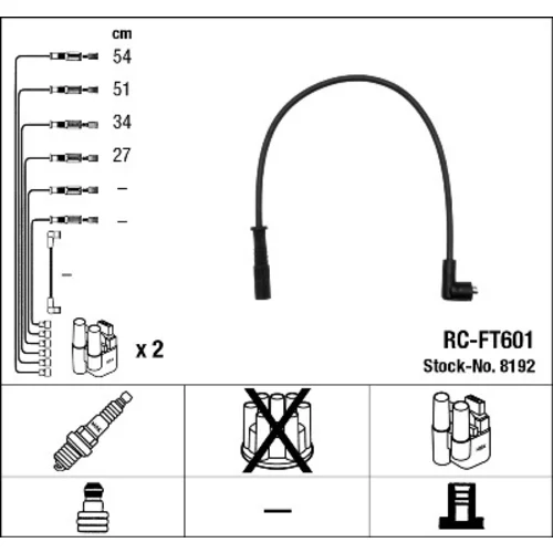 Sada zapaľovacích káblov NGK 8192
