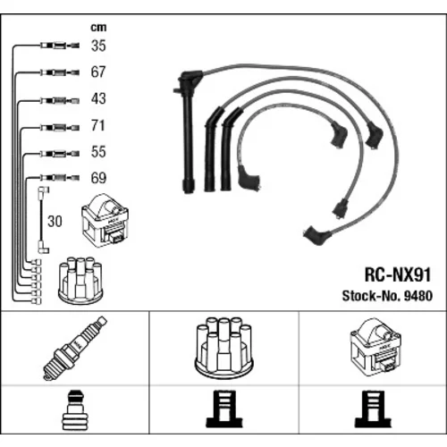 Sada zapaľovacích káblov NGK 9480