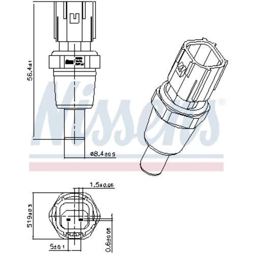 Snímač teploty chladiacej kvapaliny NISSENS 207029 - obr. 5