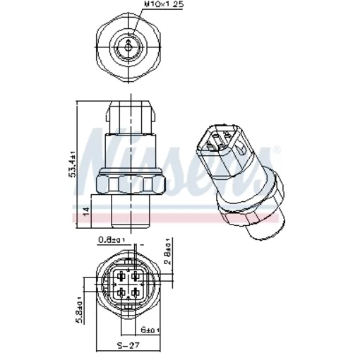 Tlakový spínač klimatizácie 301036 /NISSENS/ - obr. 5