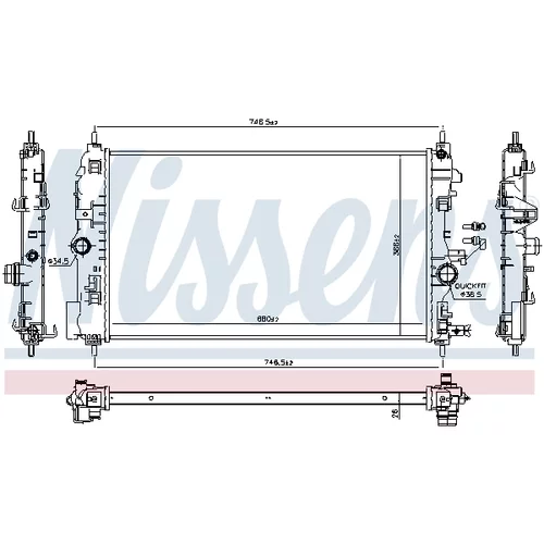 Chladič motora 630763 /NISSENS/ - obr. 5