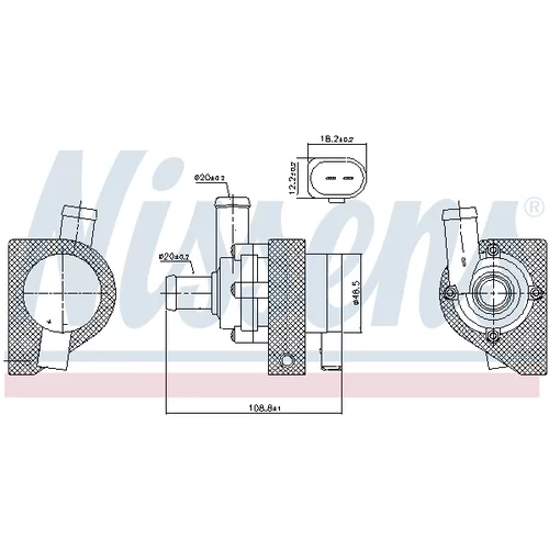 Vodné čerpadlo, chladenie motora NISSENS 832109