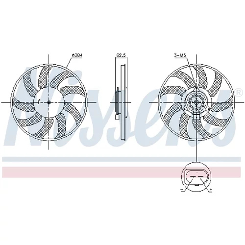 Ventilátor chladenia motora NISSENS 850099