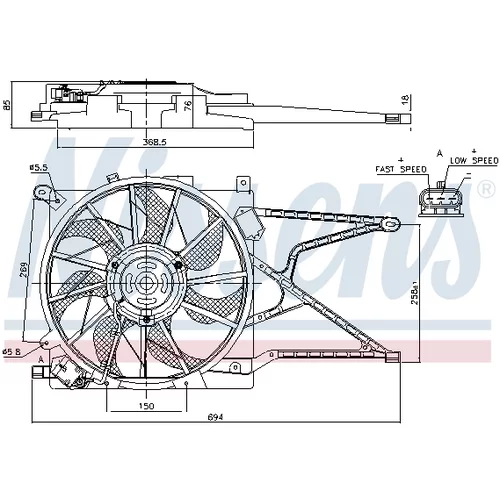 Ventilátor chladenia motora NISSENS 85188 - obr. 5