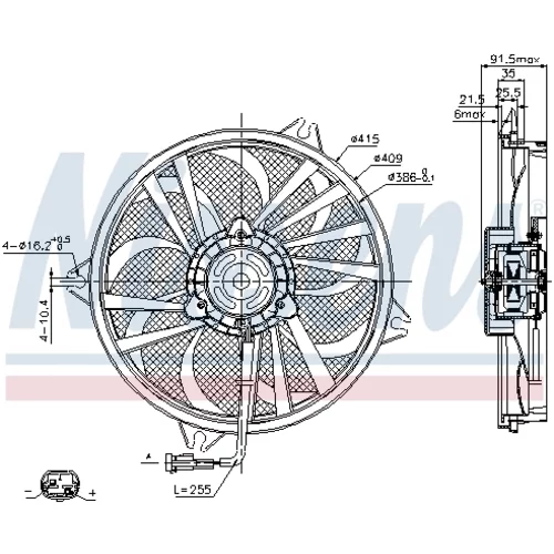 Ventilátor chladenia motora NISSENS 85605 - obr. 5