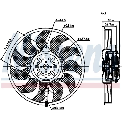 Ventilátor chladenia motora NISSENS 85692 - obr. 4