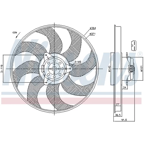 Ventilátor chladenia motora NISSENS 85794 - obr. 5