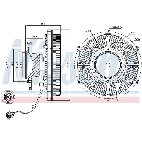 Spojka ventilátora chladenia NISSENS 86169 - obr. 5