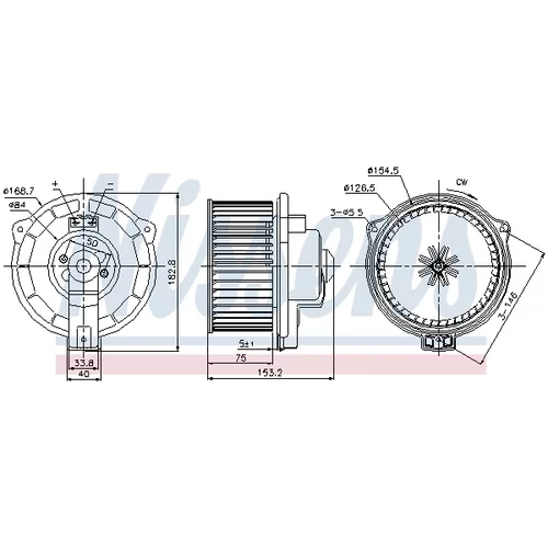 Vnútorný ventilátor NISSENS 87107