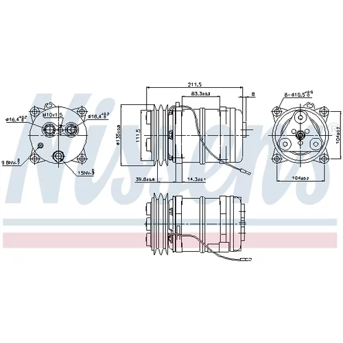 Kompresor klimatizácie NISSENS 899914 - obr. 4