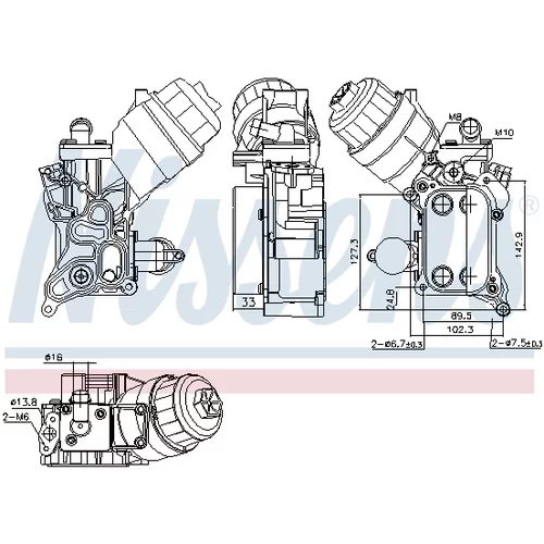 Chladič motorového oleja NISSENS 91355