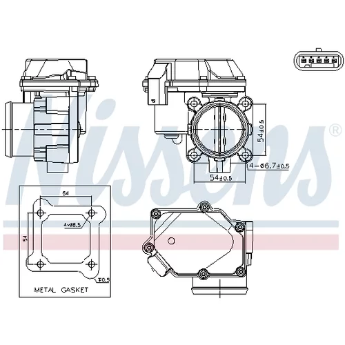 Hrdlo škrtiacej klapky NISSENS 955260 - obr. 5