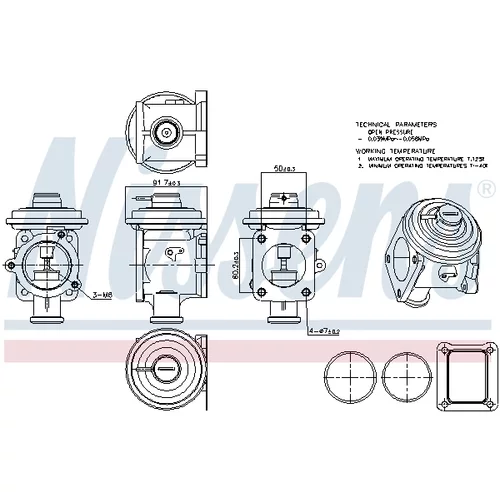 EGR ventil 98219 /NISSENS/ - obr. 5