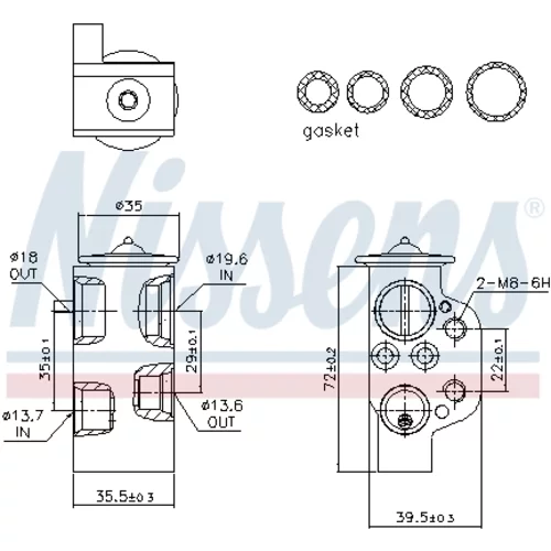 Expanzný ventil klimatizácie NISSENS 999314 - obr. 4