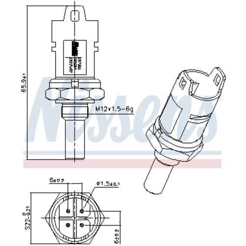 Snímač teploty chladiacej kvapaliny NISSENS 207080 - obr. 5