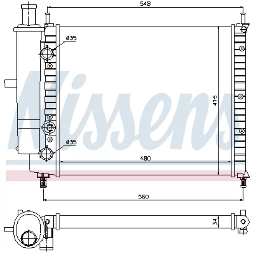 Chladič motora NISSENS 61808 - obr. 4