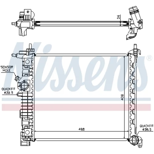 Chladič motora 630736 /NISSENS/ - obr. 4