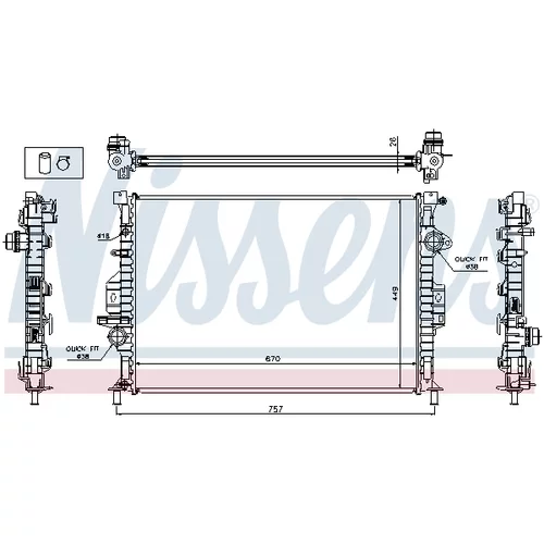 Chladič motora NISSENS 65615A - obr. 6