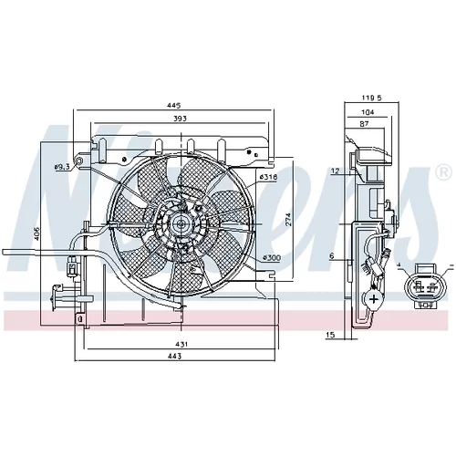 Ventilátor chladenia motora NISSENS 85939 - obr. 5