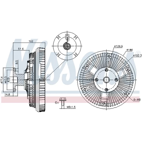 Spojka ventilátora chladenia NISSENS 86025 - obr. 5