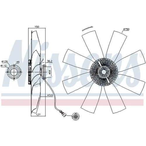 Spojka ventilátora chladenia NISSENS 86027 - obr. 5