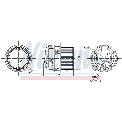 Vnútorný ventilátor NISSENS 87593