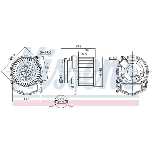 Vnútorný ventilátor NISSENS 87635