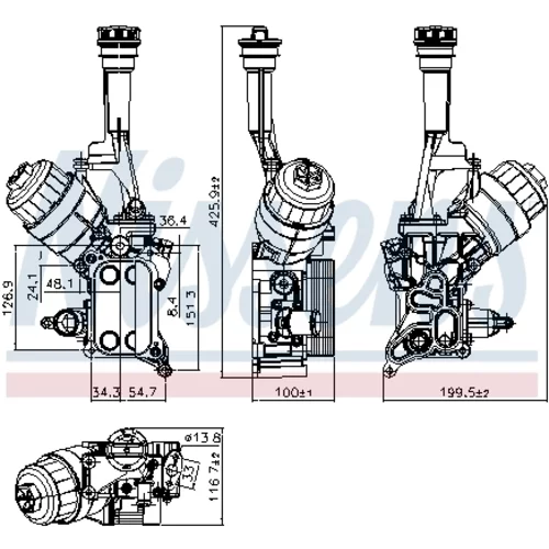 Chladič motorového oleja NISSENS 90928 - obr. 5