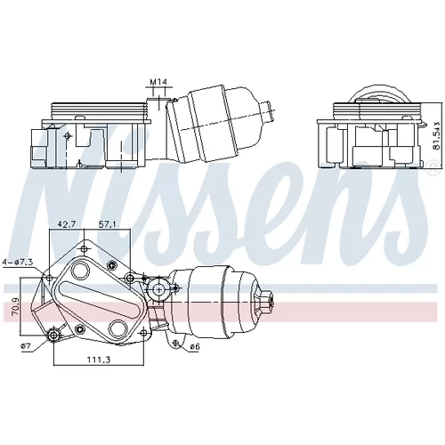 Chladič motorového oleja NISSENS 91357