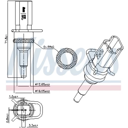 Snímač teploty chladiacej kvapaliny NISSENS 207018 - obr. 5