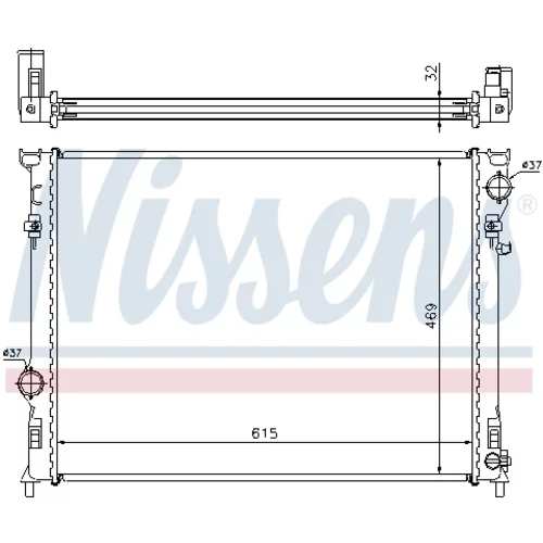 Chladič motora NISSENS 61014A - obr. 2