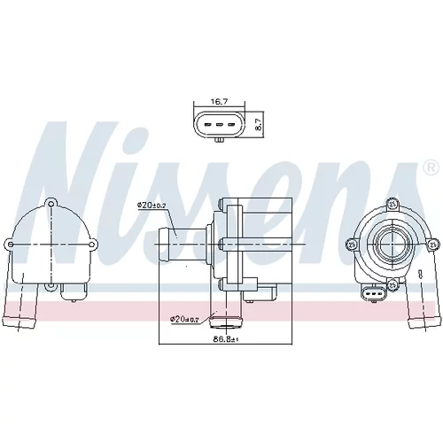 Vodné čerpadlo, chladenie motora NISSENS 832172