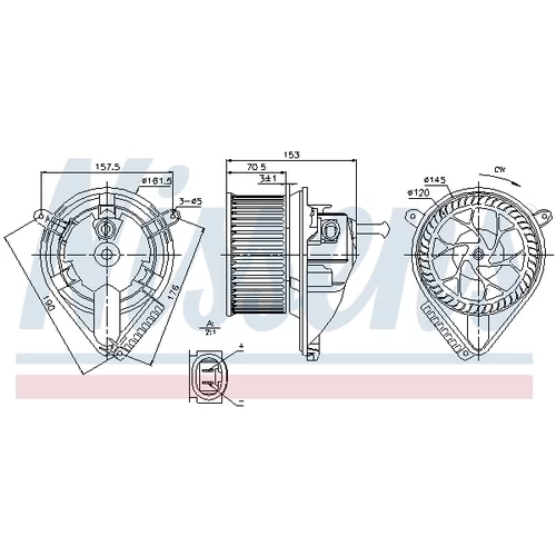 Vnútorný ventilátor NISSENS 87095 - obr. 5