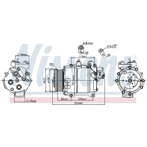 Kompresor klimatizácie NISSENS 89245 - obr. 6